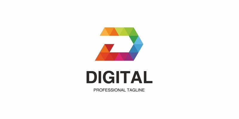 Digital D Letter Colorful Logo
