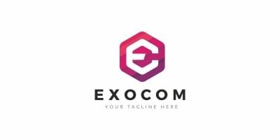 Exocom E Hexagon Logo