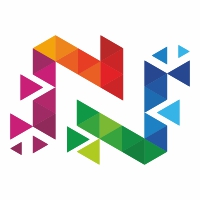 N Letter Colorful Pixel Logo