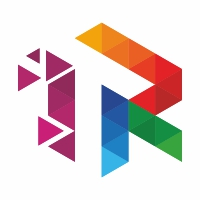 R Letter Colorful Pixel Logo