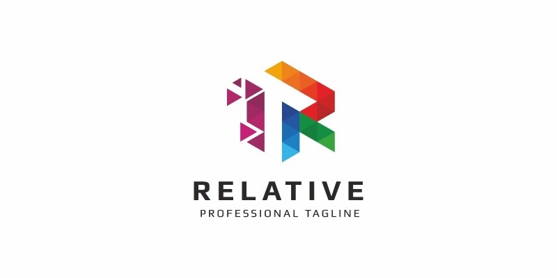 R Letter Colorful Pixel Logo