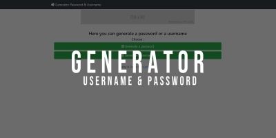 Generator Password And Username PHP