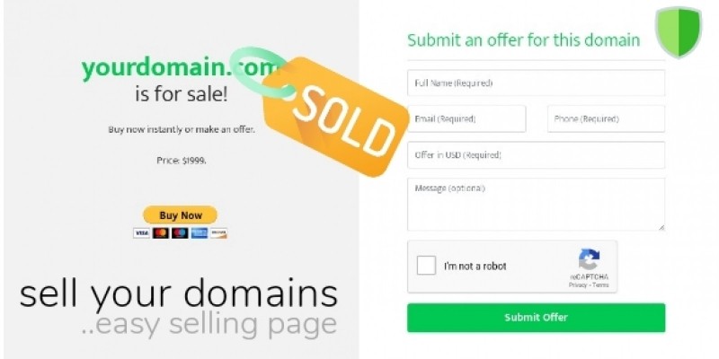 myDomain - Domain Sale Landing Page Script