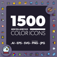 1500 Miscellaneous Color Icons 