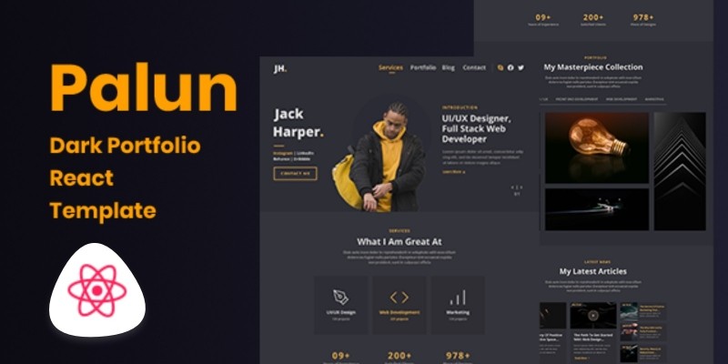 Palun - Personal Portfolio React JS Template