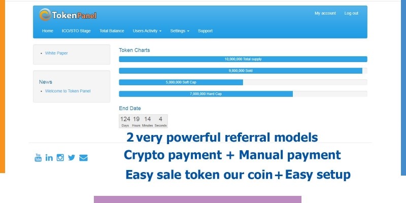 TokenPanel ICO STO Token And erc20 Sale Management