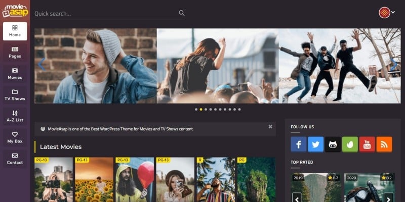 MovieAsap - WordPress Theme for Movies And TV Show