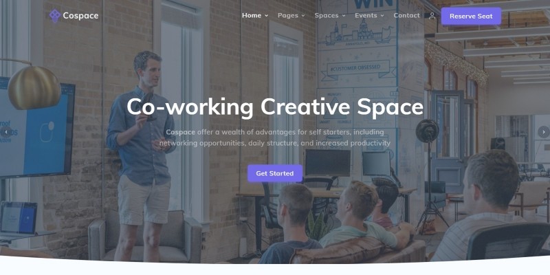 Cospace - Rental Space Landing Template