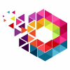 Hexagon Pixel Colorful Logo