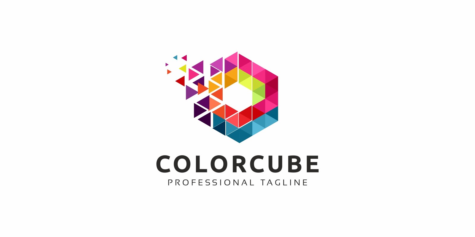 Hexagon Pixel Colorful Logo