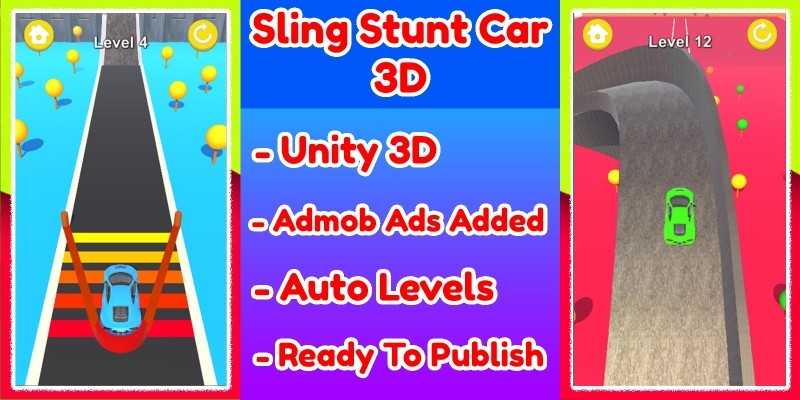 Sling Stunt Car 3D Game Unity Source Code
