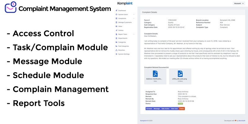 Komaplaint - Online Complaint Management System