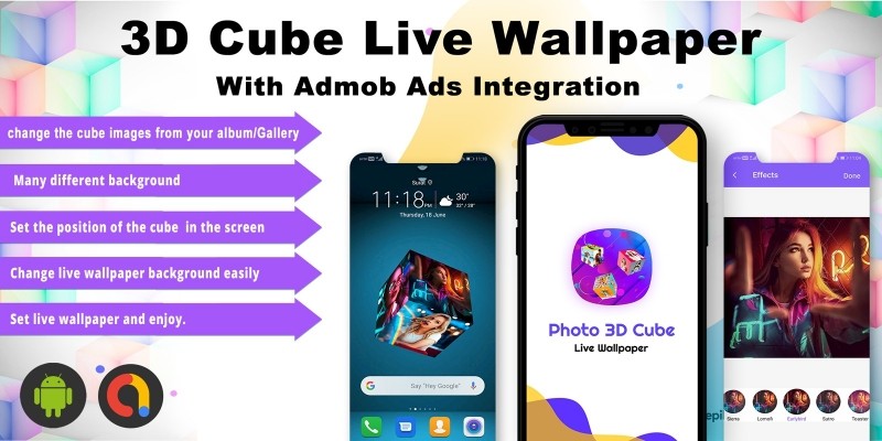 Android 3D Photo Cube Live Wallpaper 