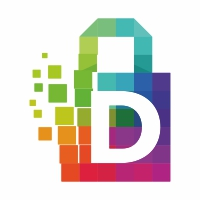 D Letter Colorful Pixel Logo