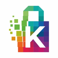 K Letter Colorful Pixel Logo