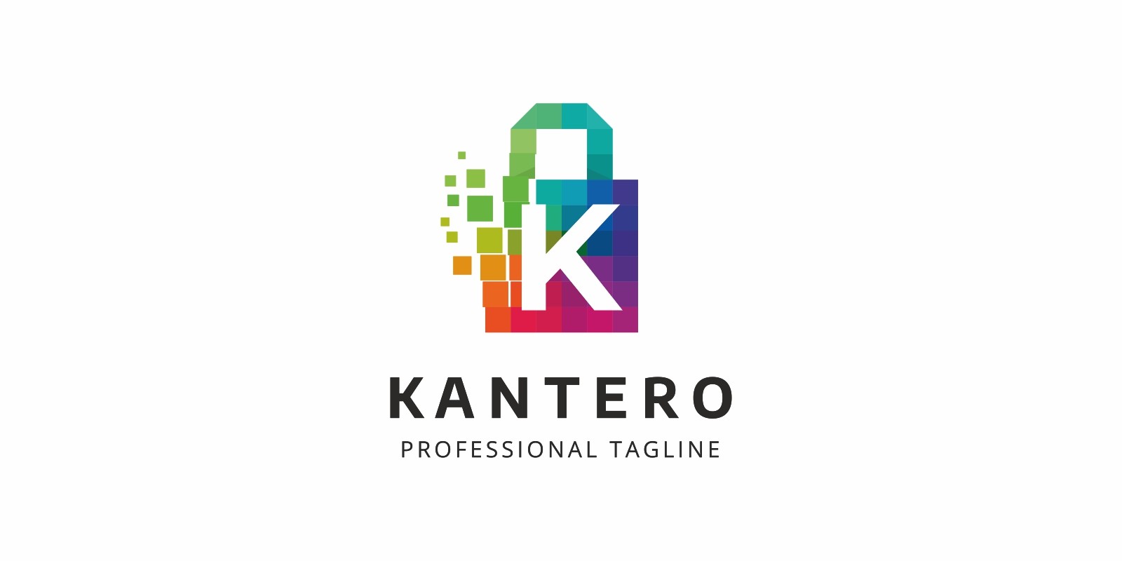 K Letter Colorful Pixel Logo