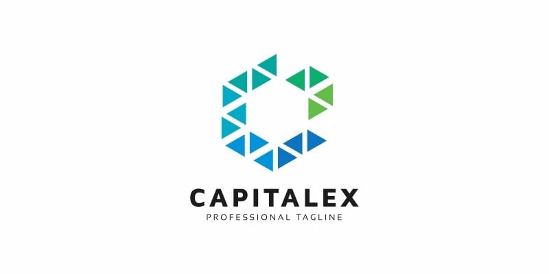 Capital C Letter Hexagon Logo