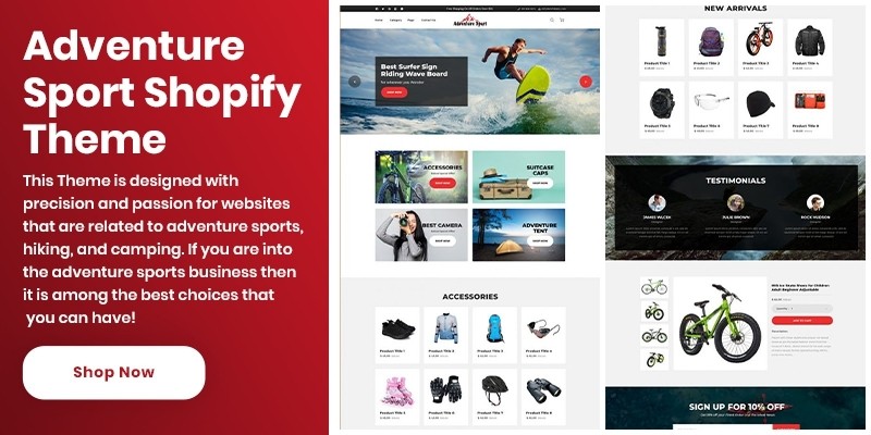 Shopify Adventure Sports Theme