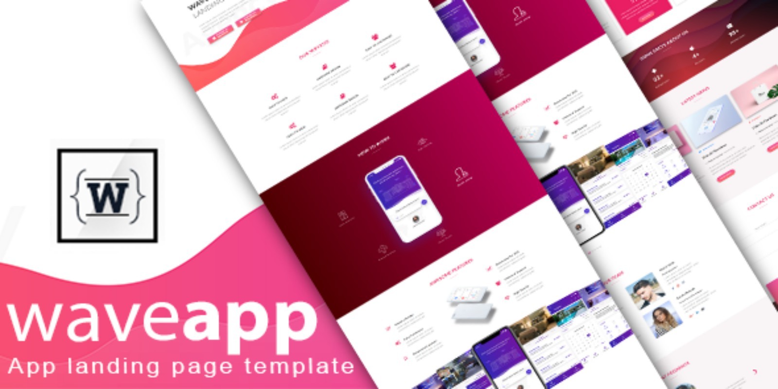 WaveApp - App landing Bootstrap 4 Html Template