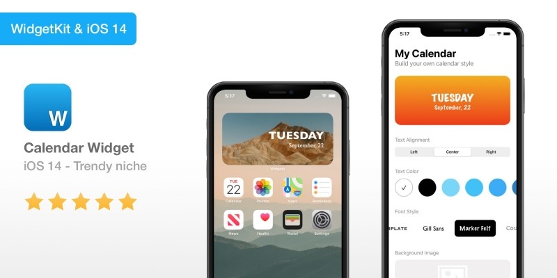 Calendar Widget - iOS 14 Widget App Source Code