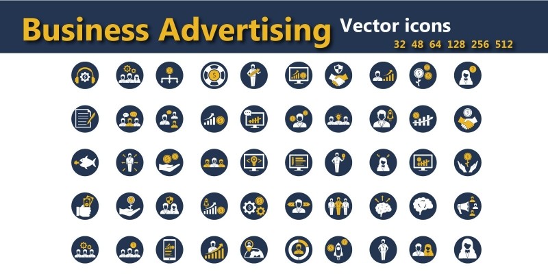 Business Advertising Vector Icons with Different s