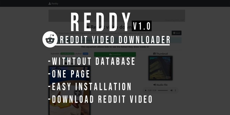 Reddy - Reddit Video Downloader - PHP Script