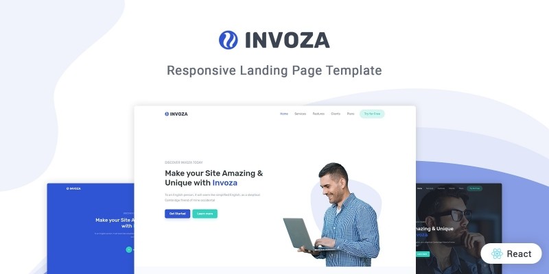 Invoza - React Landing Page Template