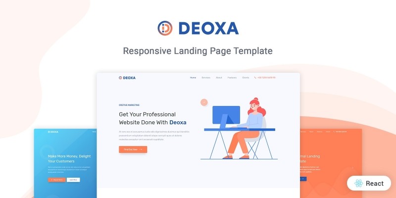 Deoxa - React Landing Page Template