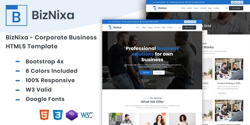 BizNixa - Corporate Business HTML5 Template