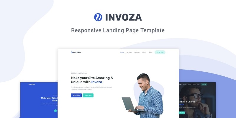 Invoza - Responsive Landing Page Template
