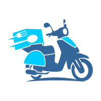 Scooter Fast Food Delivery Logo