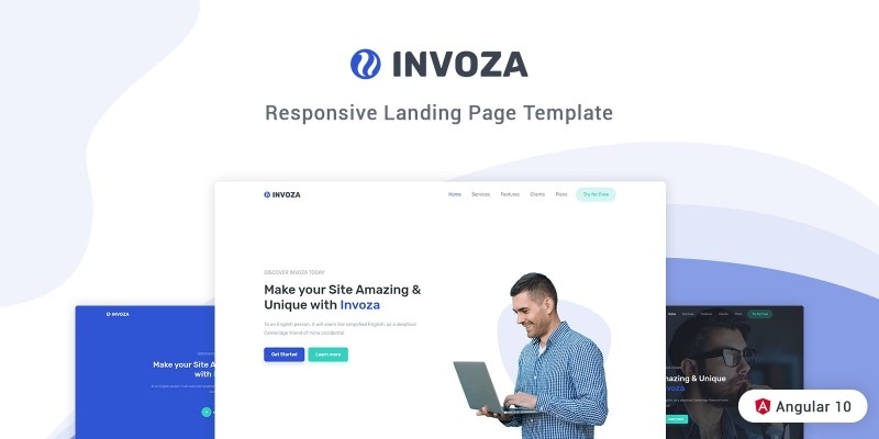 Invoza - Angular 10 Landing Page Template