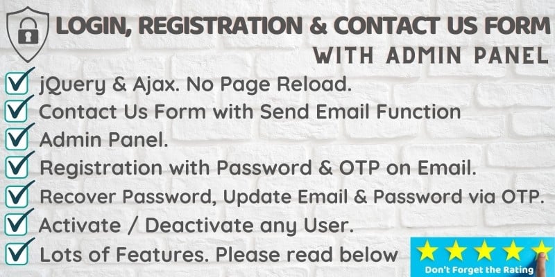Login SignUp And Contact Us Form with Admin
