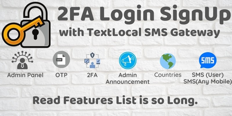 2FA Login SignUp Via TextLocal SMS