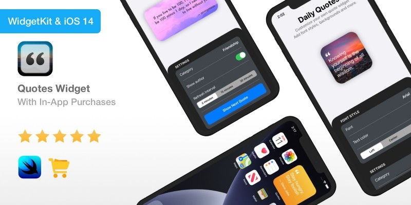 Quotes Widget - iOS 14 App With In-App Purchases