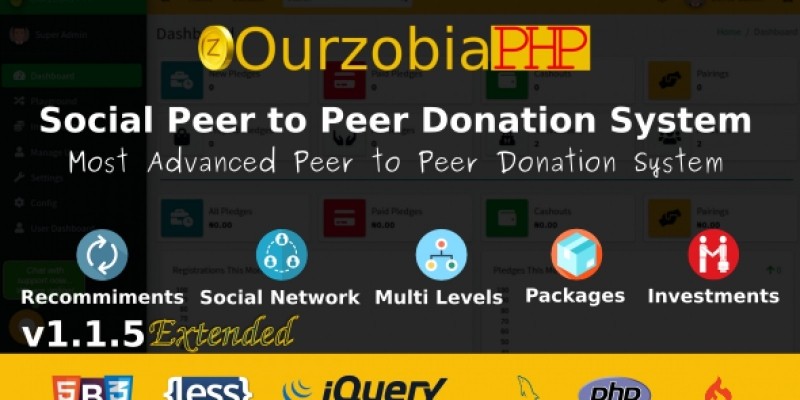 Ourzobia PHP - Social P2P Donation System Extended