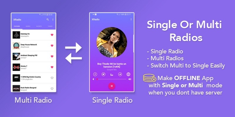 xradio radio template for android by apploader codester