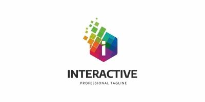 Interactive I Colorful Letter Logo