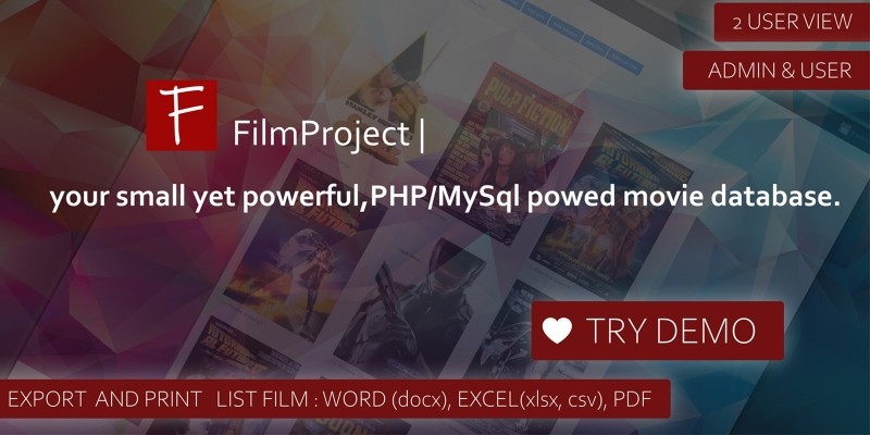 FilmPrject Script - Personal Movie Database Script