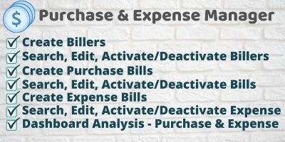 Purchase and Expense Manager via Admin Panel