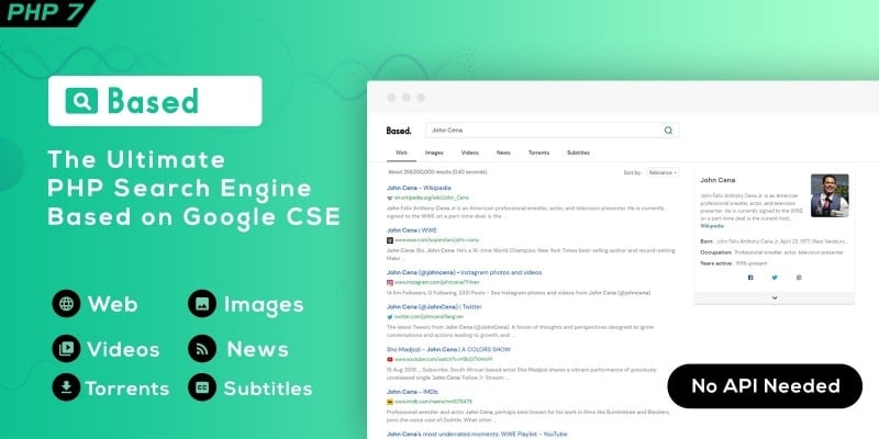 Based - Google CSE PHP Search Engine Script