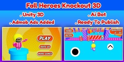 Fall Heroes Knockout 3D Game Unity Source Code