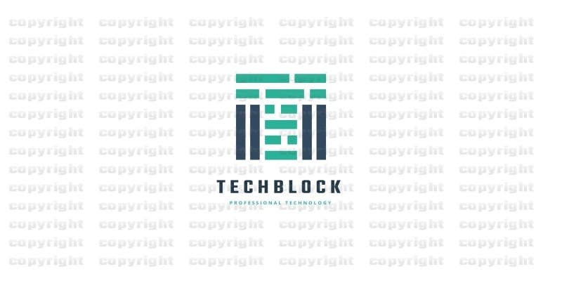 Technology Block Letter T Logo