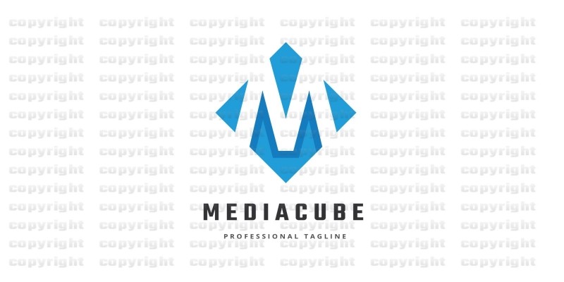 Media Cube Letter M Logo