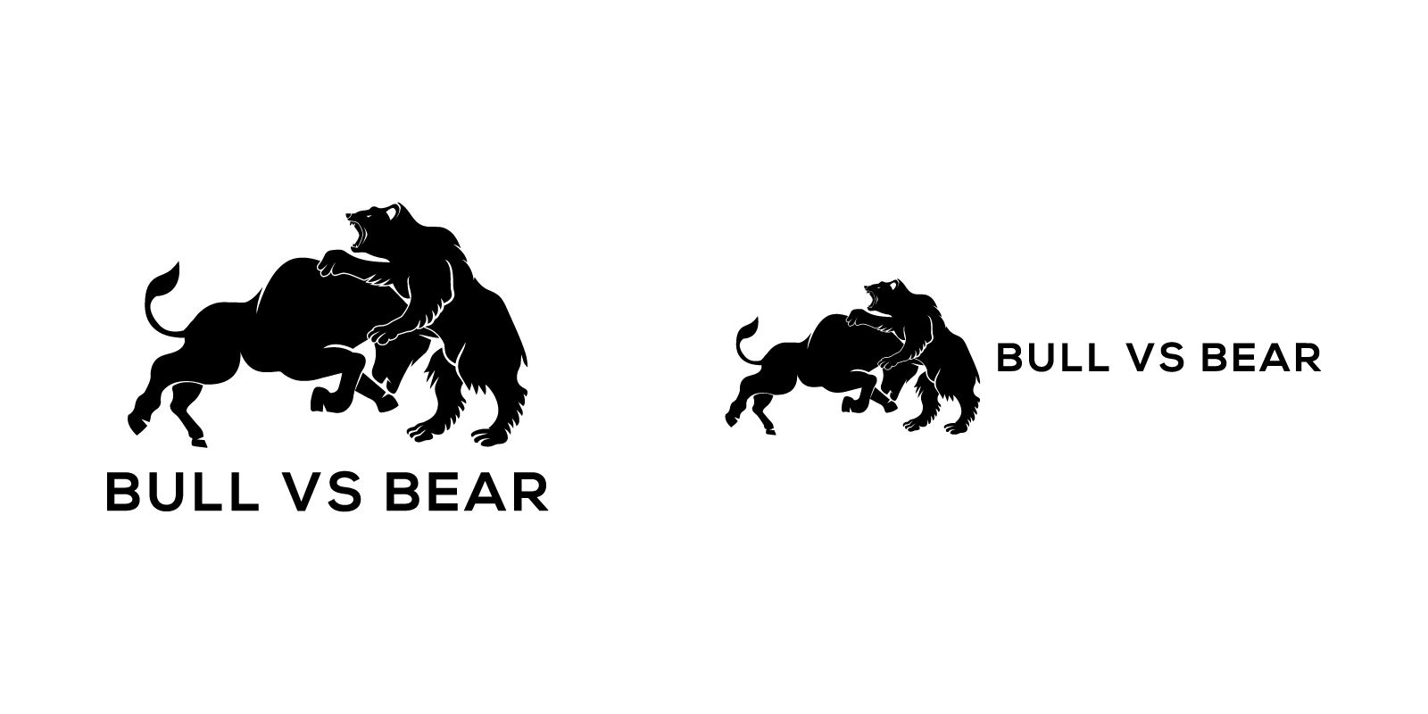 Bull Vs Bear Logo by Husnainbaba | Codester