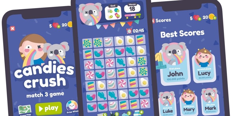 Candy Crush Match 3 Game Gui Assets