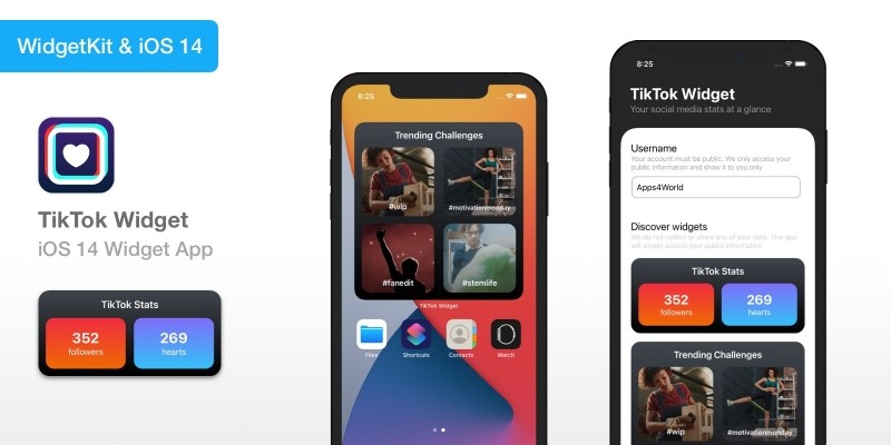 TikTok Widget - iOS 14 Widget App Source Code