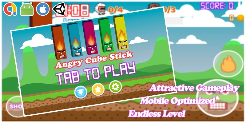 Angry Cube Sticks - Funny Unity Game Template