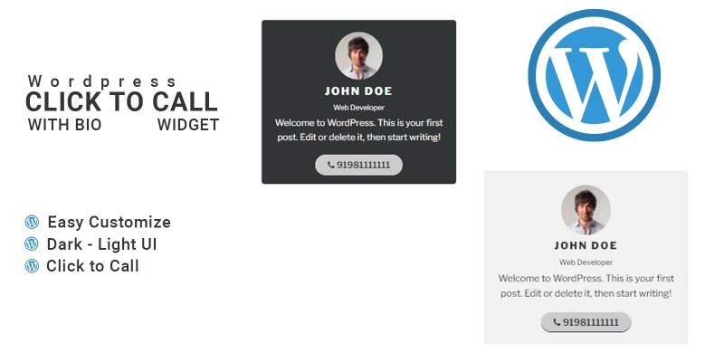 Click To Call With Bio - WordPress Widget  Plugin