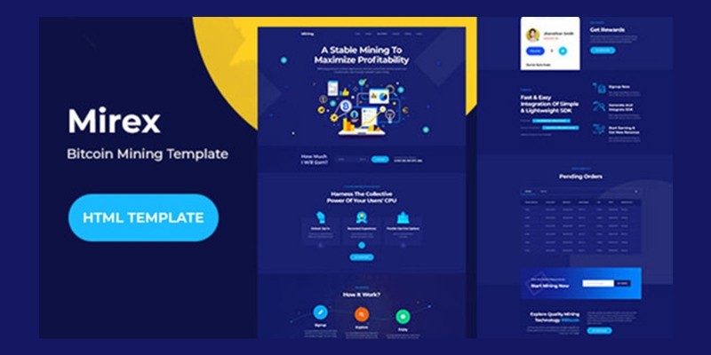 MiRex - Bitcoin Mining HTML Template